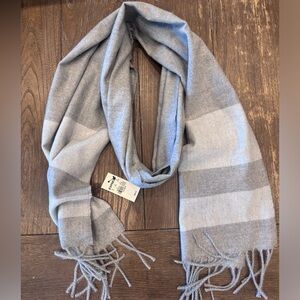 Express Gray and White Sweater Scarf